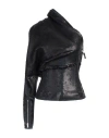 Rick Owens Woman Top Black Size 2 Cotton, Elastomultiester, Rubber In Black