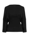 Rick Owens Woman Top Black Size 6 Cotton In Black