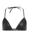 Rick Owens Snake Print Leather Triangle Bra In Black