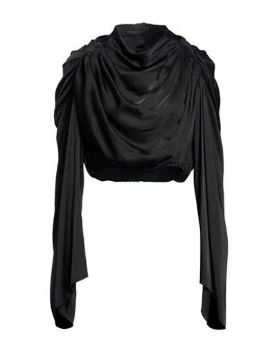 Rick Owens Woman Top Black Size 8 Acetate, Viscose