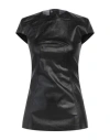 Rick Owens Woman Top Black Size 8 Cotton, Elastomultiester, Rubber