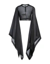 Rick Owens Long Sleeve Cropped T-shirt In Black