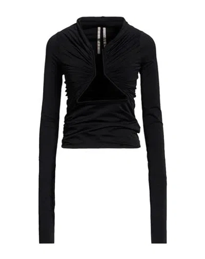 Rick Owens Woman Top Black Size 8 Nylon, Elastane