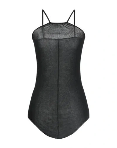 Rick Owens Woman Top Black Size 10 Viscose, Silk