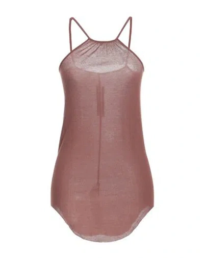 Rick Owens Woman Top Brown Size 6 Viscose, Silk In Burgundy