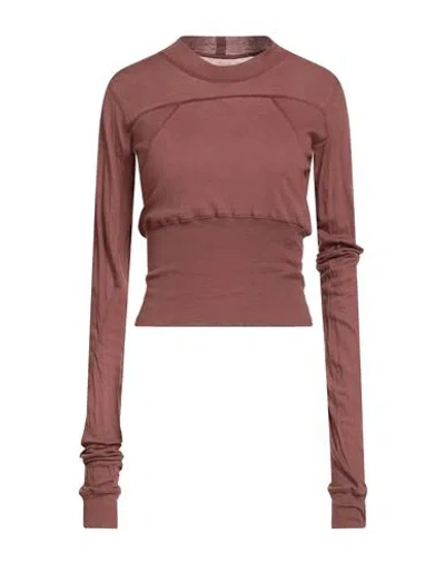 Rick Owens Woman Top Brown Size 8 Cotton