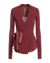 Rick Owens Woman Top Burgundy Size 4 Cupro, Elastane In Red