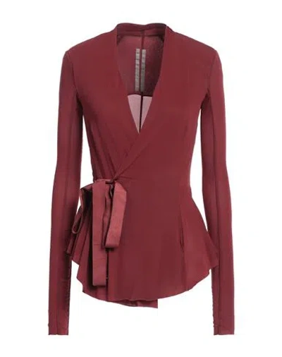 Rick Owens Woman Top Burgundy Size 4 Cupro, Elastane In Red