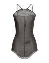 Rick Owens Woman Top Charcoal Size 4 Viscose, Silk In Gray