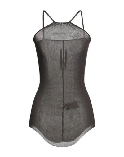 Rick Owens Woman Top Charcoal Size 4 Viscose, Silk In Gray