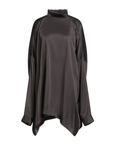 Rick Owens Woman Top Charcoal Size Onesize Acetate, Viscose In Black