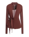 Rick Owens Hollywood Cupro-blend Wrap Jacket In Brown