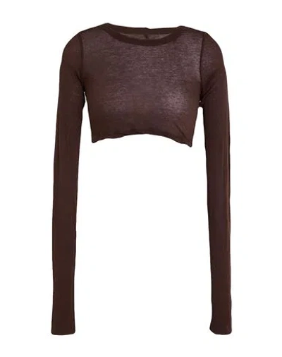 Rick Owens Woman Top Chocolate Brown Size 6 Cotton