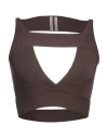 Rick Owens Woman Top Chocolate Brown Size S Viscose, Polyester, Polyamide, Elastane