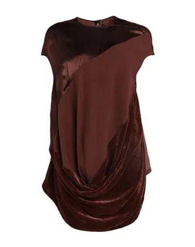 Rick Owens Woman Top Cocoa Size 8 Cupro In Brown