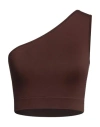 Rick Owens Luxor One-shoulder Athena Crop Top In Brown