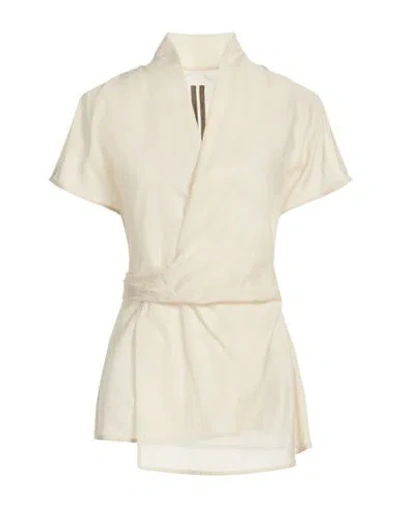 Rick Owens Woman Top Cream Size 8 Cotton, Organic Cotton In Metallic