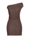 Rick Owens Woman Top Dark Brown Size 6 Viscose, Silk