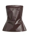 Rick Owens Brown Solid Strapless Top In Brown