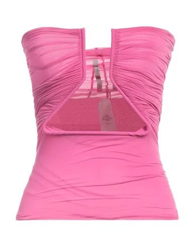 Rick Owens Woman Top Fuchsia Size 8 Cupro, Elastane In Pink