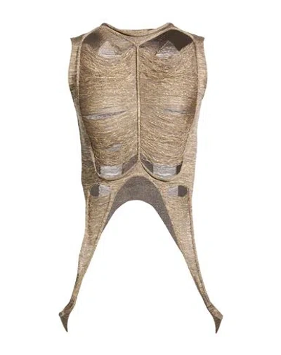 Rick Owens Woman Top Gold Size M Virgin Wool, Viscose, Polyester In Brown