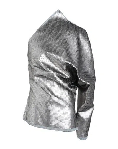 Rick Owens Woman Top Grey Size 6 Cotton, Elastomultiester, Rubber