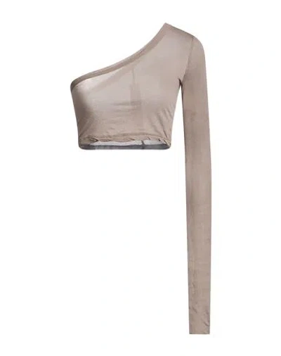Rick Owens Woman Top Grey Size 6 Cotton In Brown