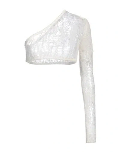 Rick Owens Woman Top Ivory Size S Polyamide, Mohair Wool, Wool In White