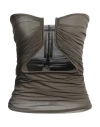 Rick Owens Woman Top Khaki Size 12 Cupro, Elastane In Beige