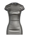 Rick Owens Edfu Oberteil Aus Beschichtetem Denim Mit Metallic-effekt In Grey