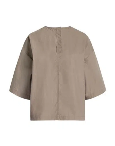 Rick Owens Woman Top Light Brown Size 6 Cotton In Gray