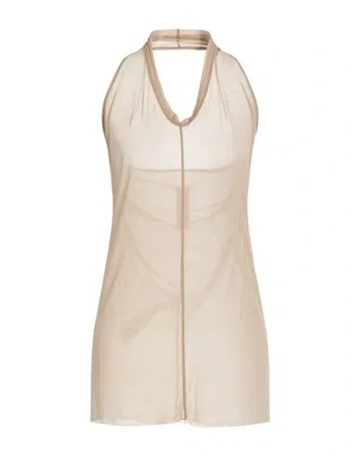 Rick Owens Woman Top Light Brown Size 6 Cupro, Elastane In Neutral