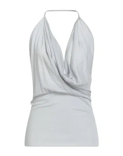 Rick Owens Woman Top Light Grey Size 4 Cotton, Cashmere In Gray