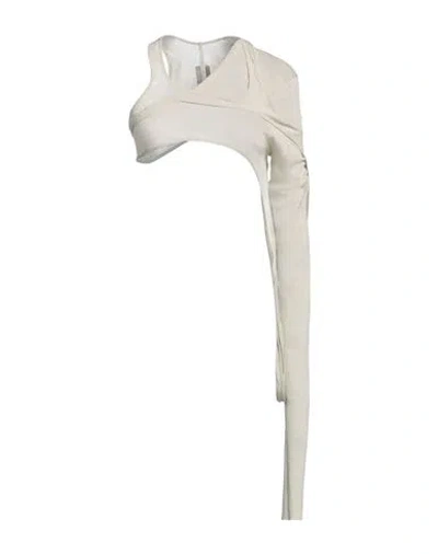Rick Owens Cropped One-sleeve Cutout Jersey Top In Sage Green