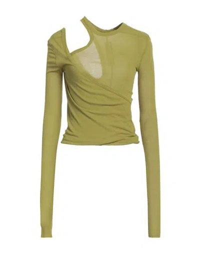 Rick Owens Woman T-shirt Military Green Size 4 Viscose, Silk