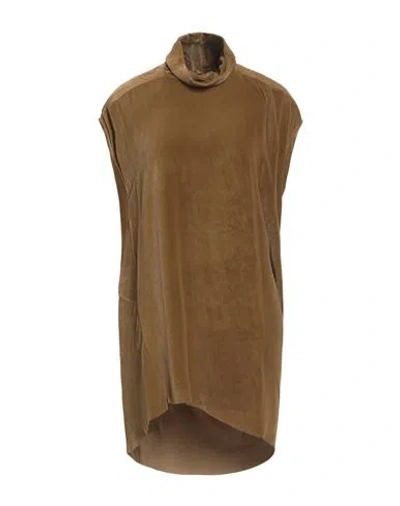 Rick Owens Woman Top Mustard Size 6 Viscose, Silk In Brown