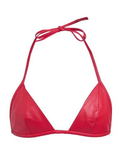 Rick Owens Woman Top Red Size 4 Leather In Red