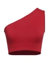 Rick Owens Womens Cardinal Red One-shoulder Slim-fit Stretch-woven Top