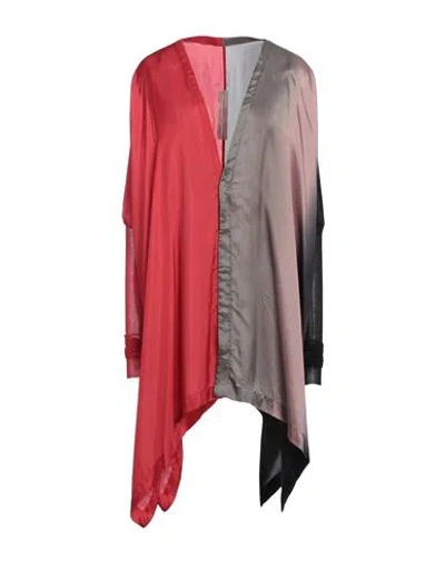 Rick Owens Multicolour Semi-sheer Shirt In Red