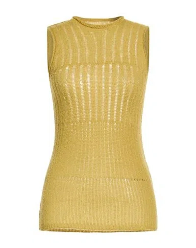 Rick Owens Woman Top Sage Green Size S Virgin Wool, Polyamide In Yellow