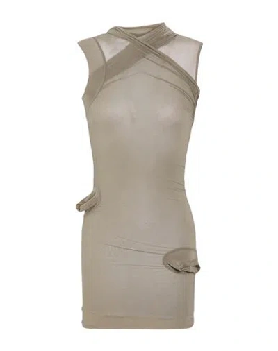 Rick Owens Woman Top Sand Size 2 Cupro, Elastane In Gray