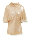 Rick Owens Woman Top Sand Size 8 Silk, Polyester In Beige
