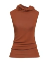 Rick Owens Woman Top Tan Size S Viscose, Polyester In Brown
