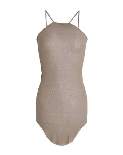 Rick Owens Woman Top Taupe Size 4 Viscose, Silk In Gray