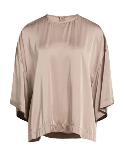 Rick Owens Woman Top Taupe Size 8 Acetate, Viscose In Pattern