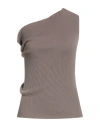 Rick Owens Woman Top Taupe Size S Viscose, Polyester In Gray