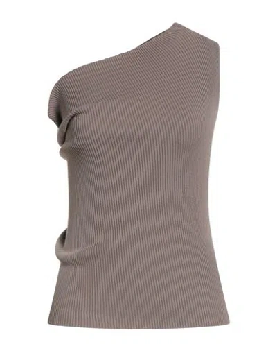 Rick Owens Woman Top Taupe Size S Viscose, Polyester In Gray