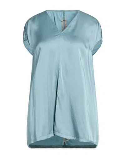 Rick Owens Woman Top Turquoise Size 8 Acetate, Viscose In Blue