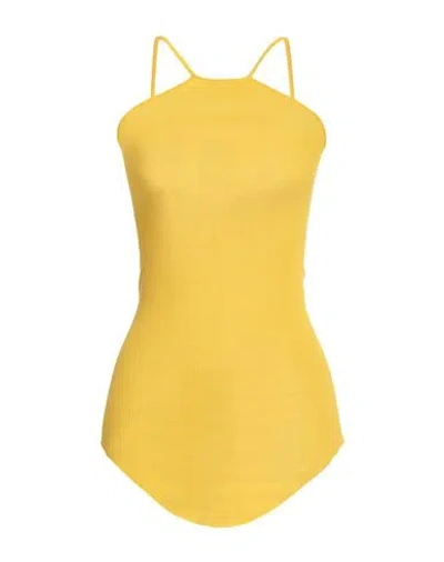 Rick Owens Woman Top Yellow Size 4 Viscose, Silk