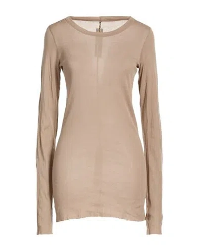 Rick Owens Woman T-shirt Beige Size 10 Cotton In Neutral